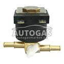 Электромагнитный клапан бензина Tomasetto, вход D6 мм, выход D6 мм, (метал. штуцер)
