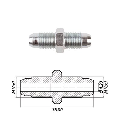З'єднувач метал М10х1/М10х1